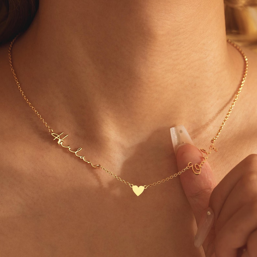 Birth Flower Necklace - Lemegeton Aangepaste Naam Ketting Aangepaste Meerdere