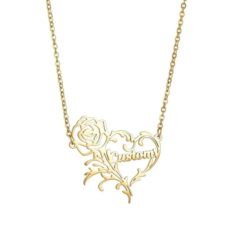 Aangepaste Naam Rose Hart Char - Birth Flower Necklace recensie en prijs