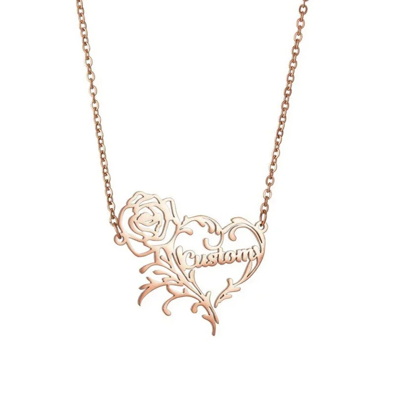 Aangepaste Naam Rose Hart Char - Birth Flower Necklace recensie en prijs